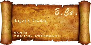 Bajzik Csaba névjegykártya